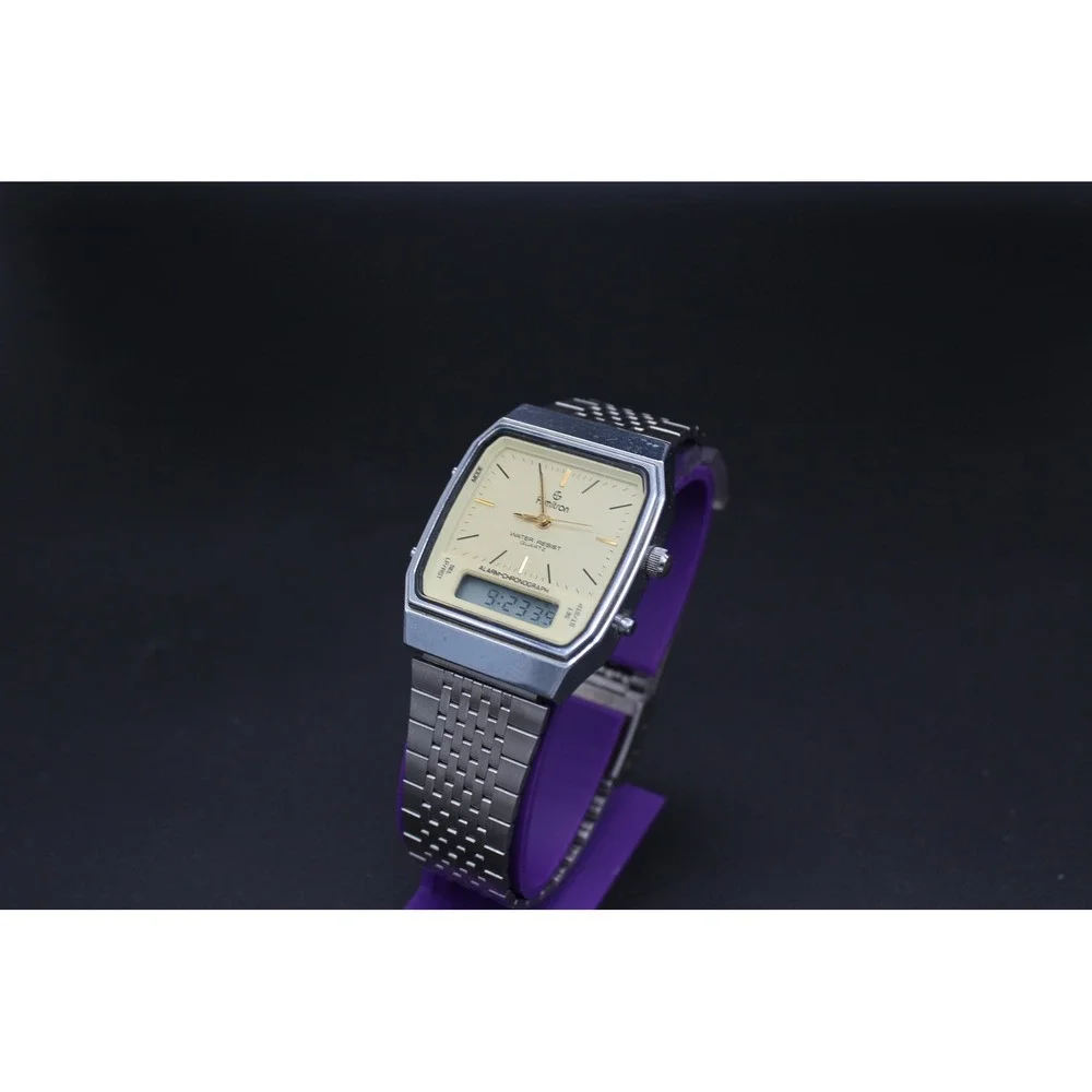 Vintage Armitron Ana-Digi Alarm Chronograph Quartz Watch Runs 31mm Japan